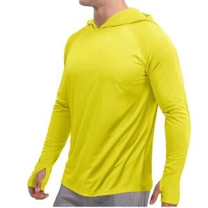 LACSINMO Mens UPF 50 T Shirt with Hood Long Sleeve Quick Dry Sun Shirt Size XL